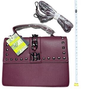 NWT Stunning Badgley Mischka Plum Vegan Leather Handbag